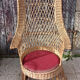 Rattan high back armchair, vintage, 60s