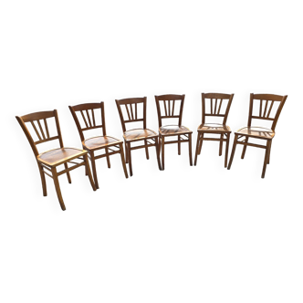 6 decorated bistro chairs