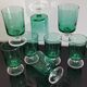 Set of 8 vintage emerald green cavalier luminarc wine glasses
