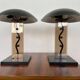Pair of Big Design mid century Table Lamps by Kamenicky Senov, 1980s