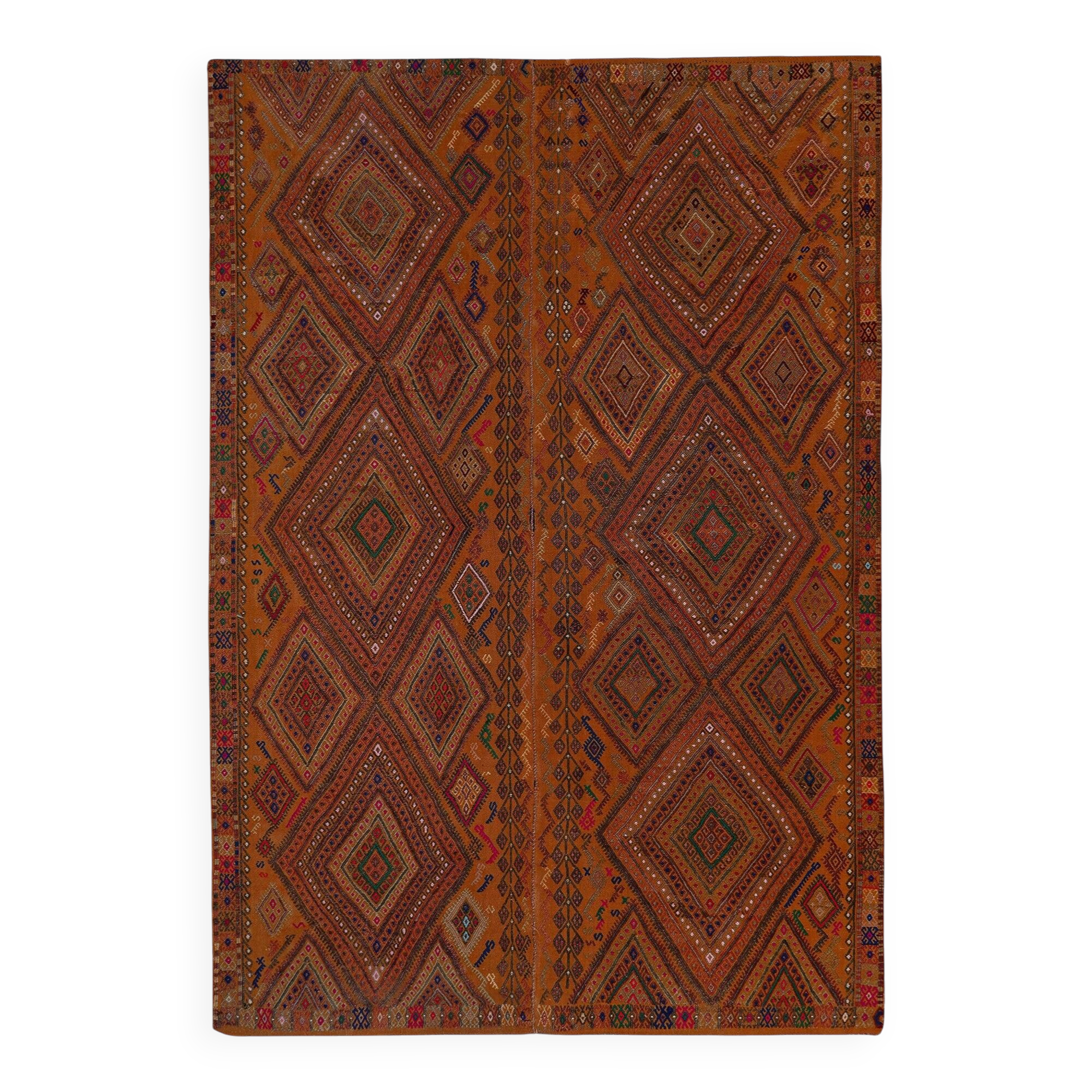 Kilim turc vintage tissé main 169x252 cm