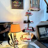 Antique porcelain marquis figurine lamp, 1940