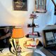Antique porcelain marquis figurine lamp, 1940