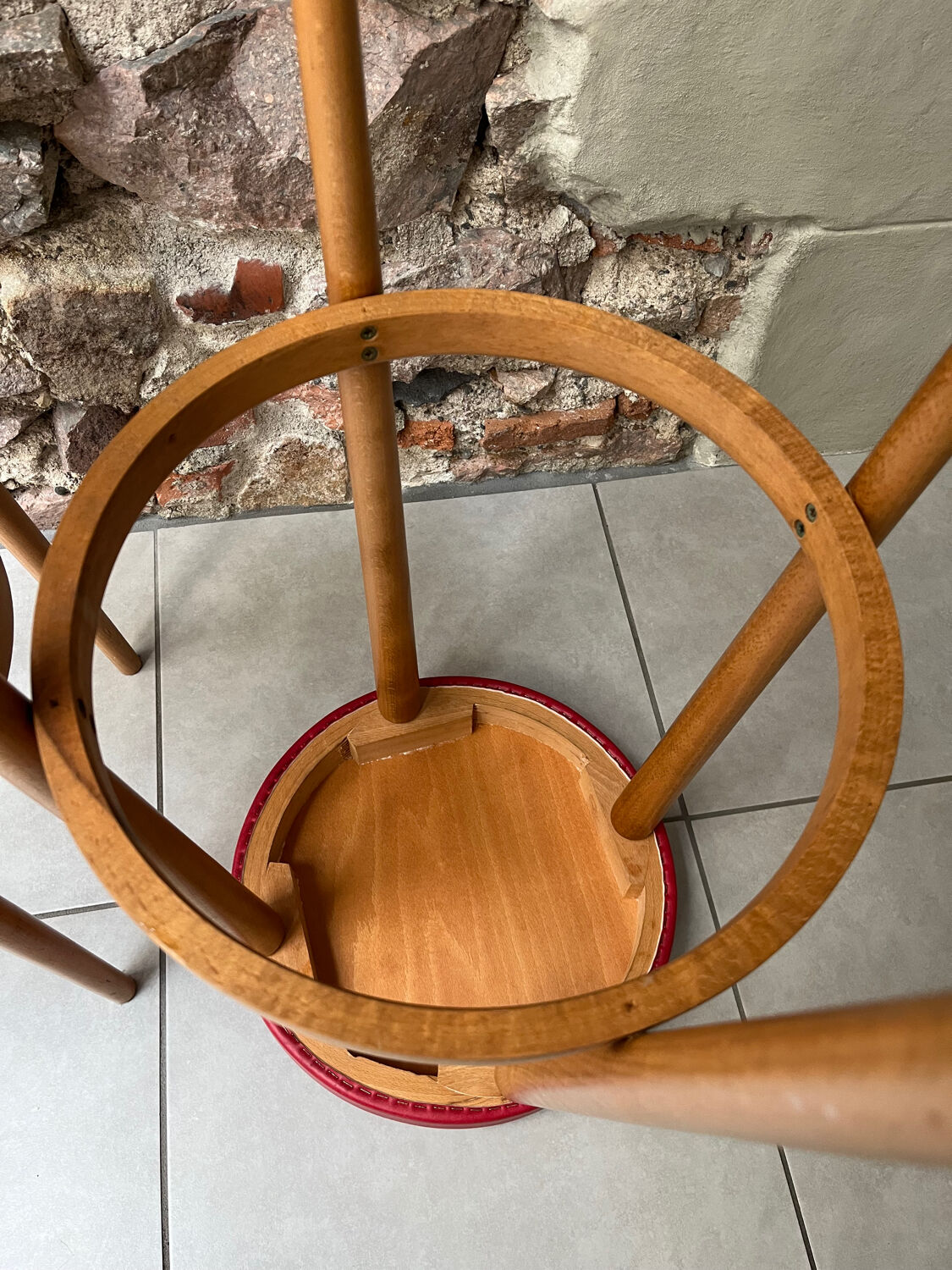 Pair of tapered leg bar stools