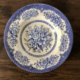Set of 6 English soup plates, in ironstone ceramic, flower patterns