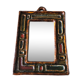 Ceramic mirror from the 50s / 60s - 39x30cm