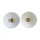 Pair of vintage white opaline wall lamps electrified to nine