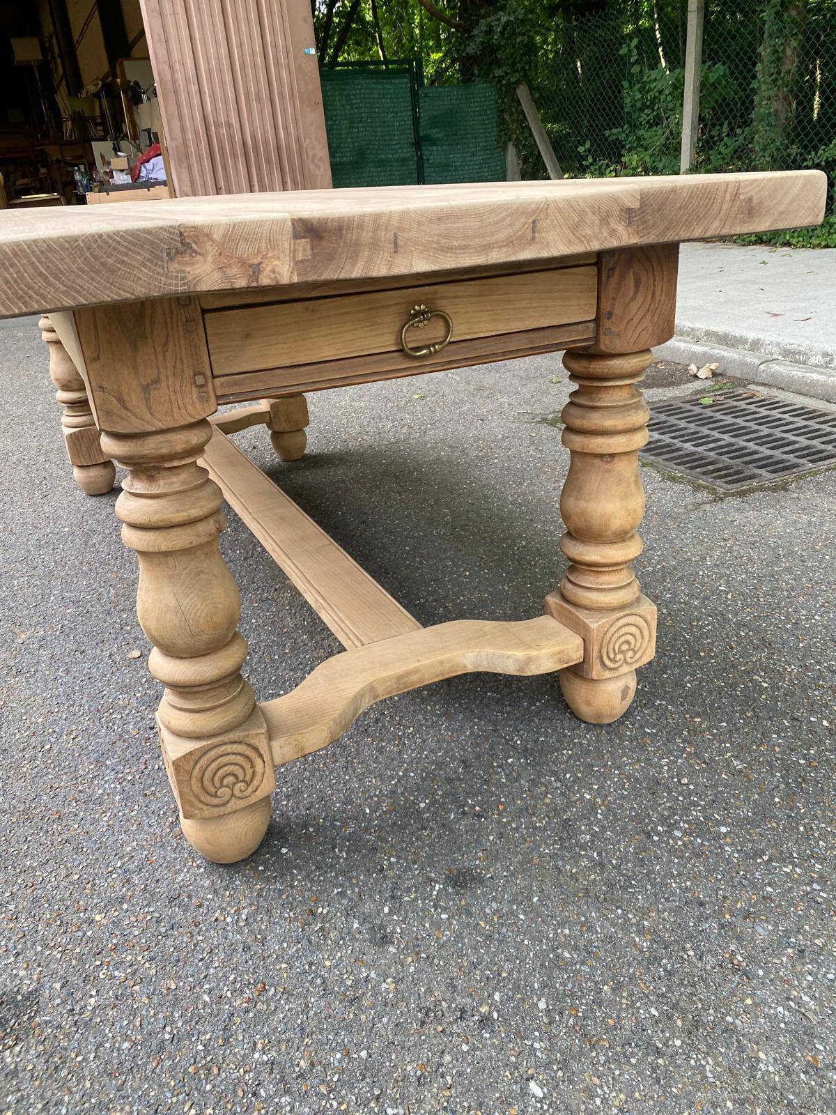 19th century farmhouse table renovated in solid oak 200cm