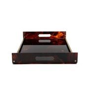 Hollywood regency brass and tortoiseshell lucite tray, Italy 1970s