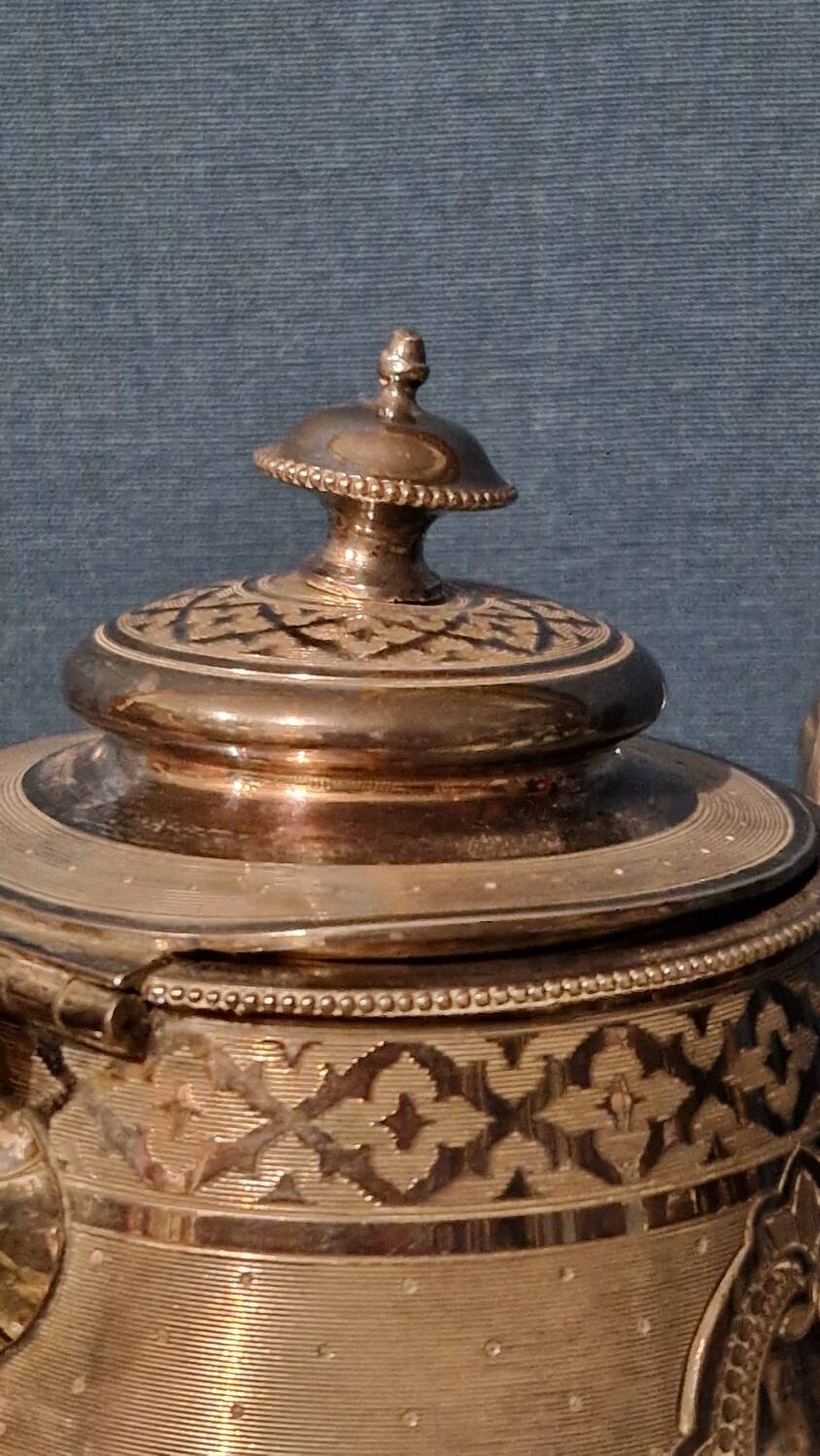 Silver metal coffee maker