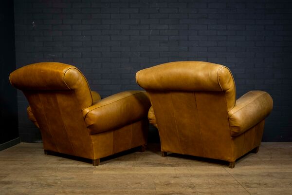 Ensemble De fauteuils club En cuir