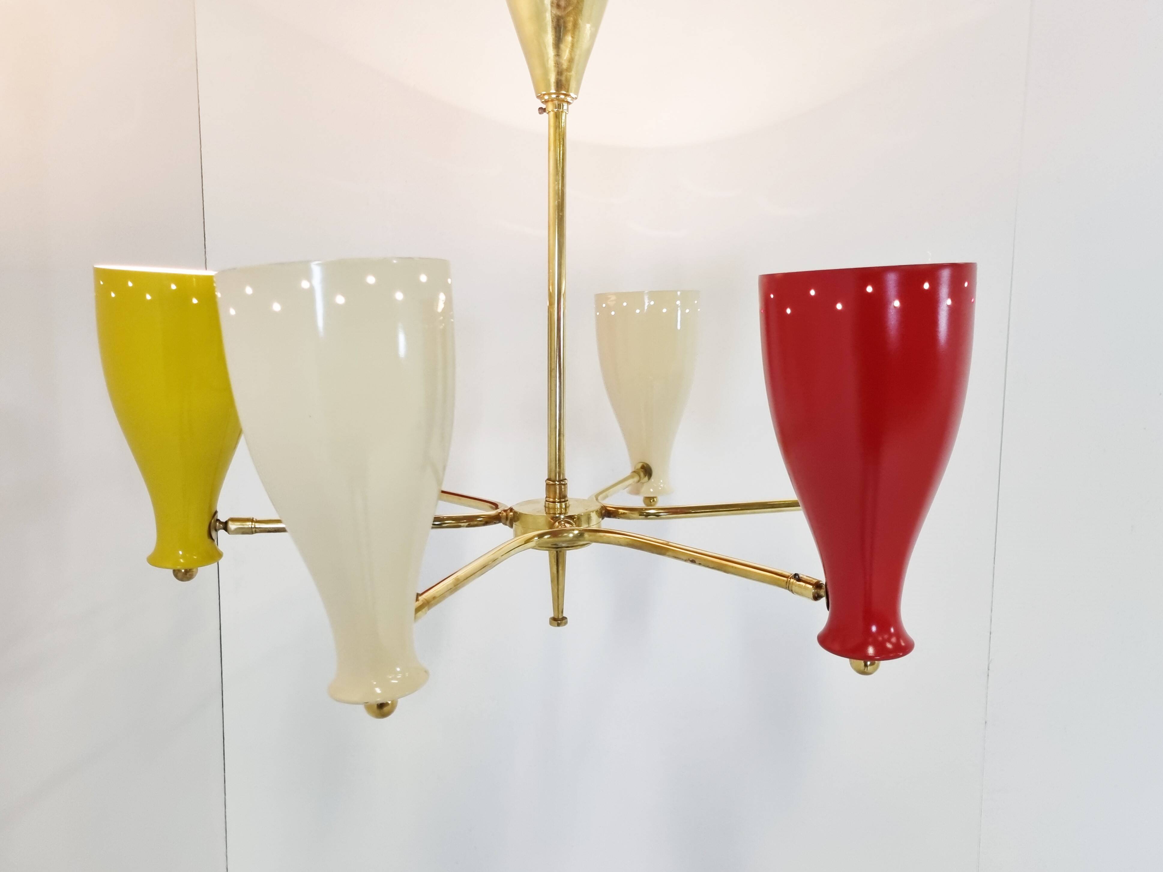 Mid century coloured chandelier, 1950s