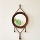 Miroir mural vintage en perles de bois