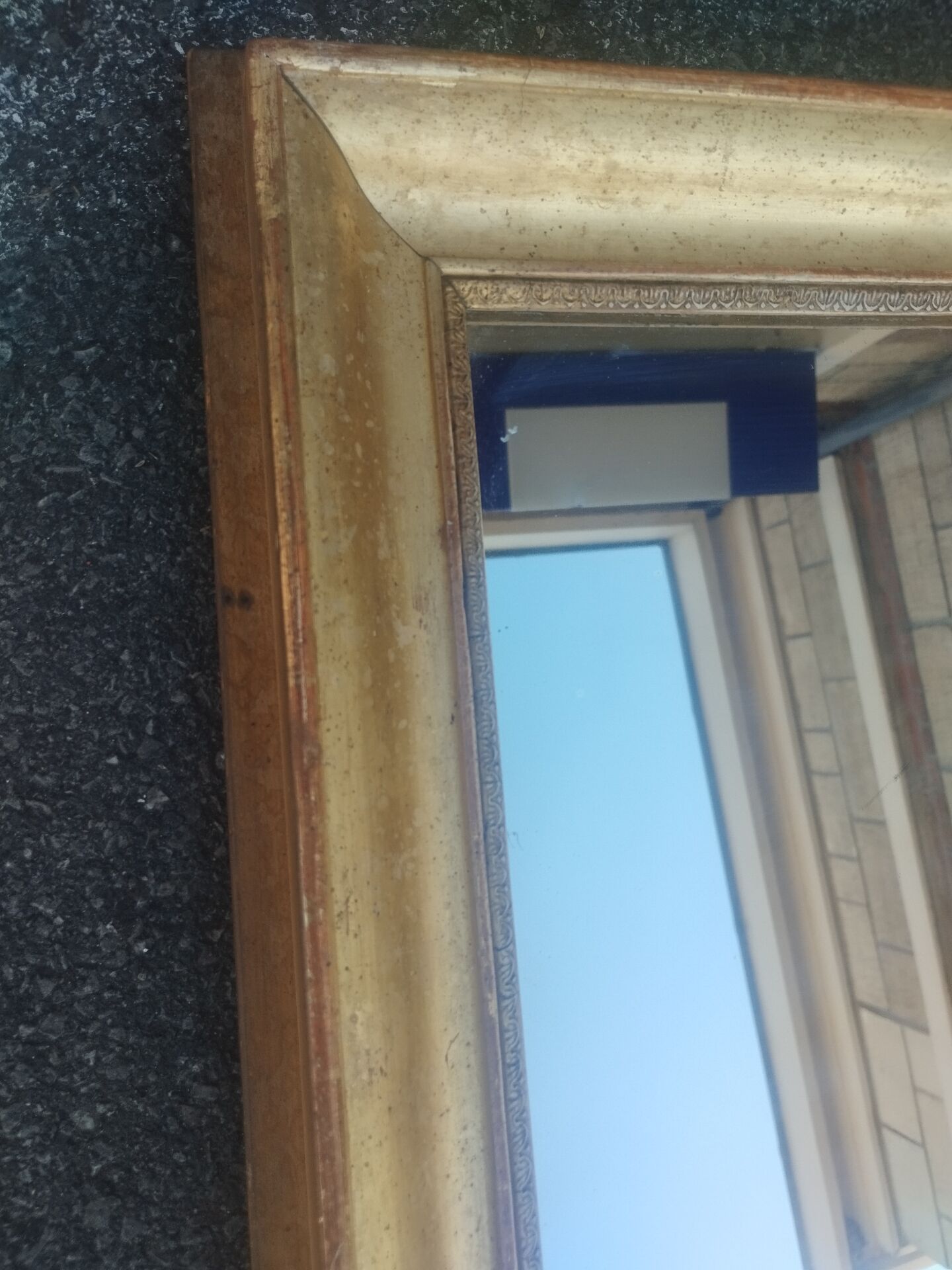 Miroir ancien en stuc doré époque xixeme