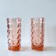 Paire de vases en verre rose