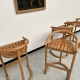 Set of 4 Allmimö stools in solid oak
