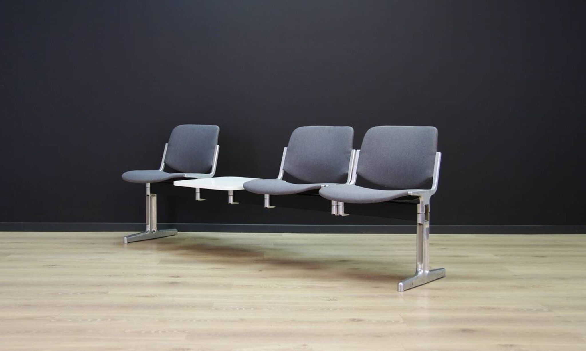 Grey aluminium bench, Danish design, 1960s, production: Denmark