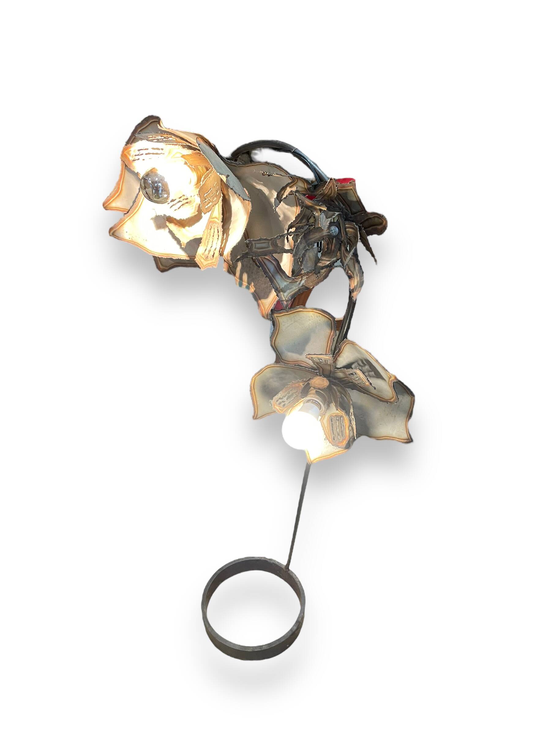 Metal flowers floor lamp