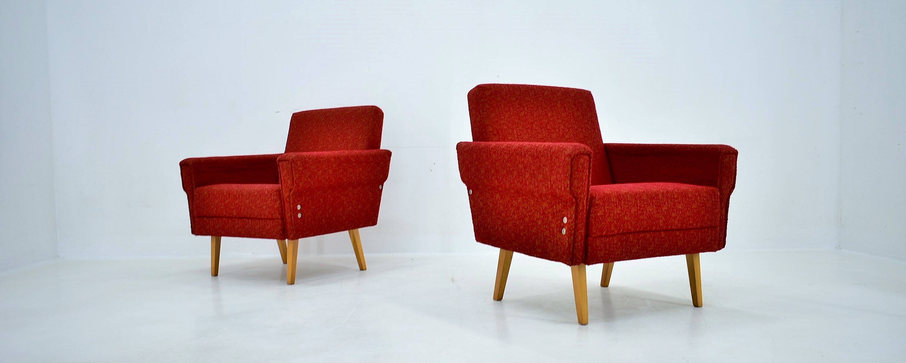 Paire de fauteuils des années 1950, Tchécoslovaquie
