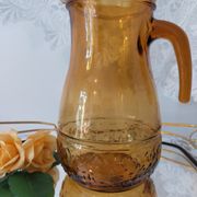 Vintage amber glass water jug made in Italy in the 60s/70s
