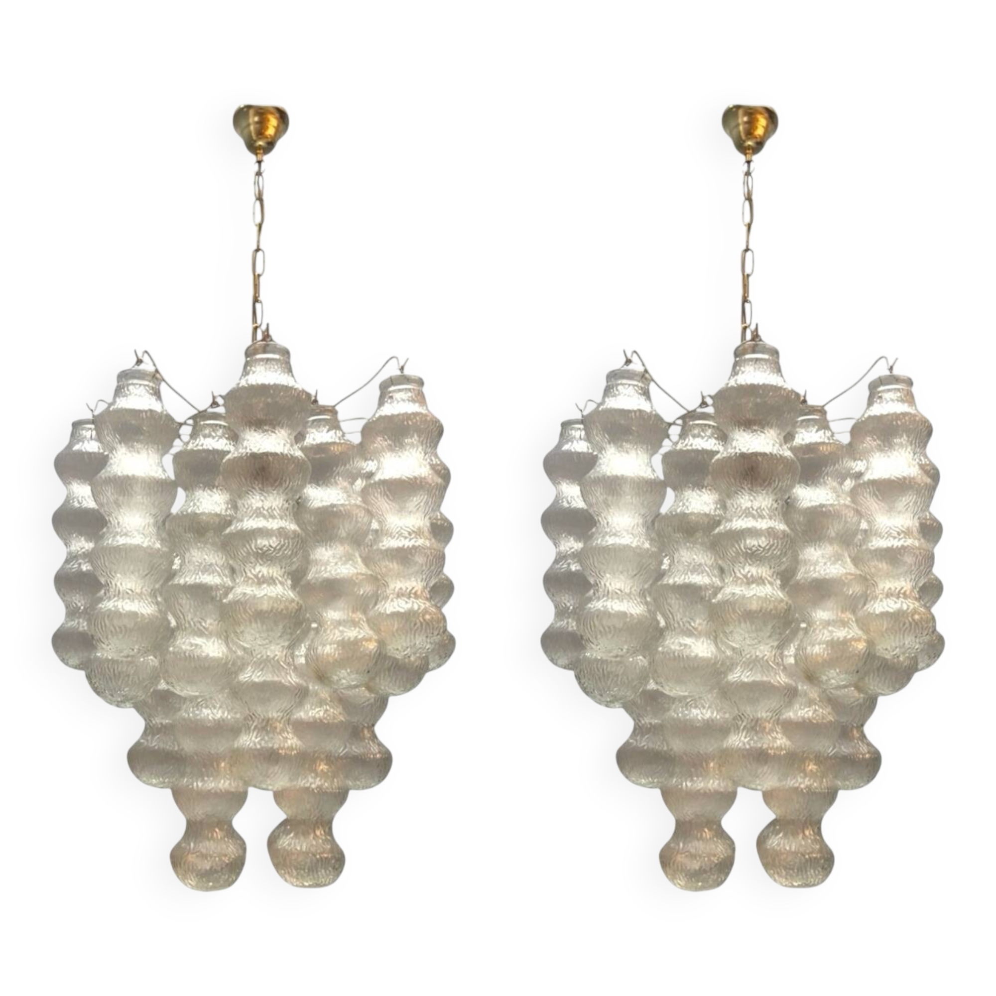 Murano Glass Bubble Chandeliers, Italy, 1980s – Set of 2