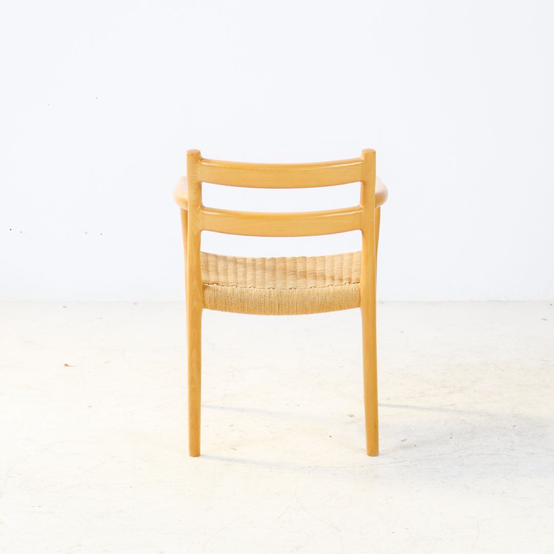 Oak Niels Møller model 67 papercord dining chair