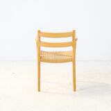 Oak Niels Møller model 67 papercord dining chair