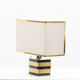 Lampe italienne de Romeo Rega noire et laiton 1970