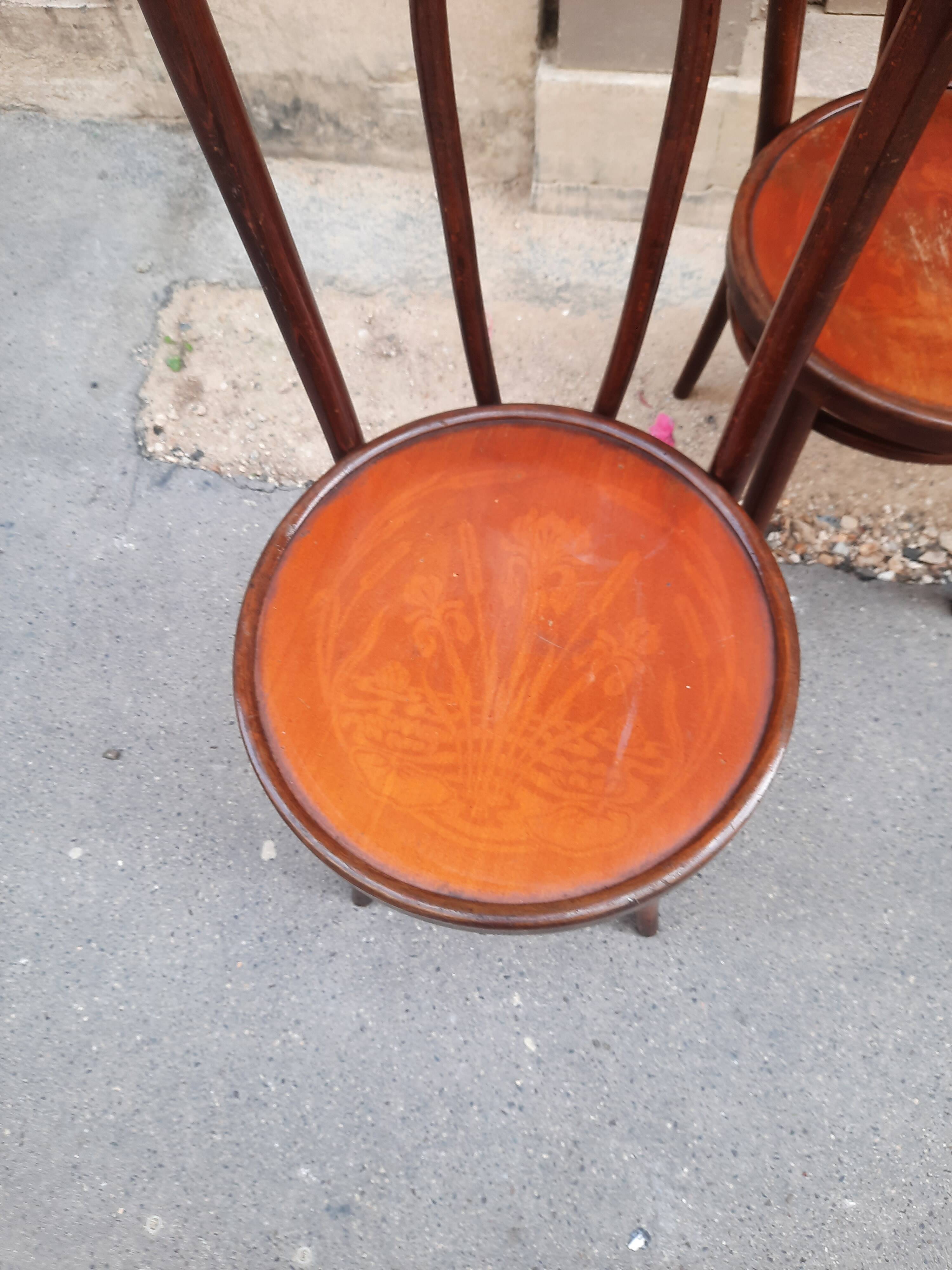 Set of four bistro chairs