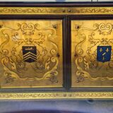 Important buffet / enfilade Art Deco period in polychrome engraved glass.