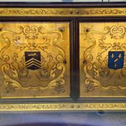 Enfilade époque Art Déco en verre gravé polychrome