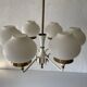 6 suspended glass lamps in white brass by Hans-Agne Jakobsson, 1960s, Sweden