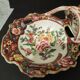 Double porcelain servant with floral decoration, polychrome and gilding – f