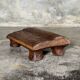Small stool, footrest in organic blond teak monoxyle wabi-sabi L22