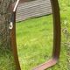 Old scandinavian teak mirror barrel shape vintage 50/60