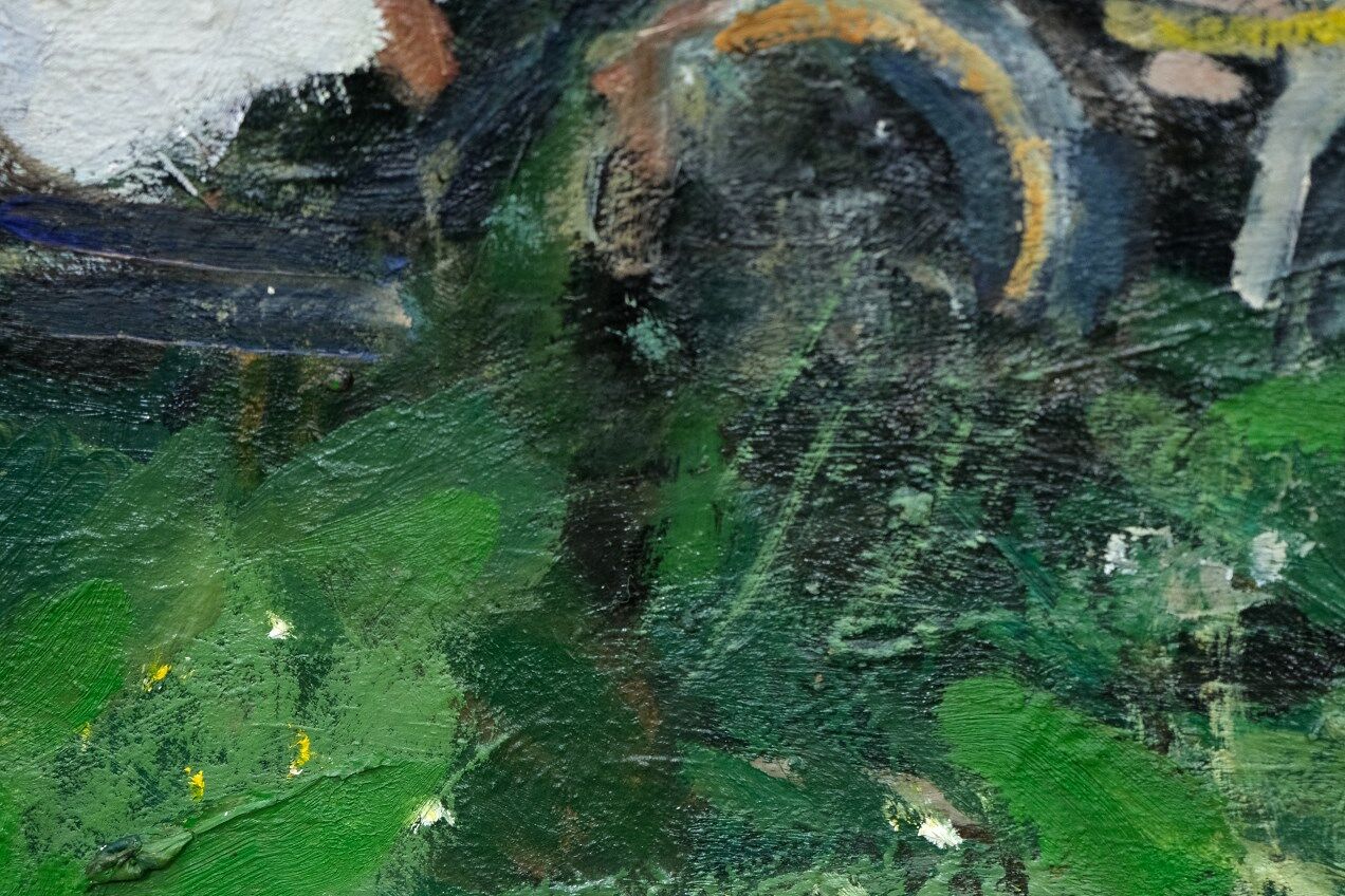 Peinture moderne suédoise 1973 huile sur panneau Ove Olson (1903-1975)