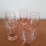 Set of 5 pink glasses