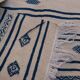 Carpet berber kilim beige and blue in pure wool 200x110cm