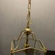 Vintage brass and glass light pendant , 1960s