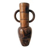 Decorative vase turned from solid olive wood – vintage