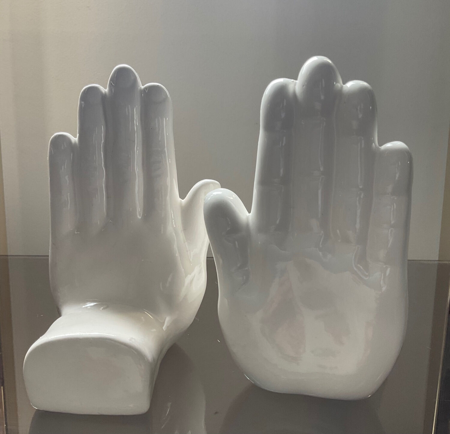 Pair of vintage ceramic hand bookends