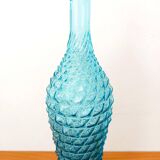 Diamond bottle in blue Empoli glass 1950