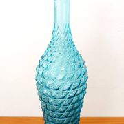 Diamond bottle in blue Empoli glass 1950