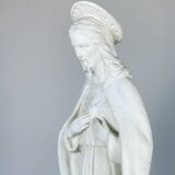 Statue of the Sacred Heart of Jesus signed Guelfi Maucci in marble powder