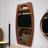 Teak mirror Italy 1950 58x100cm