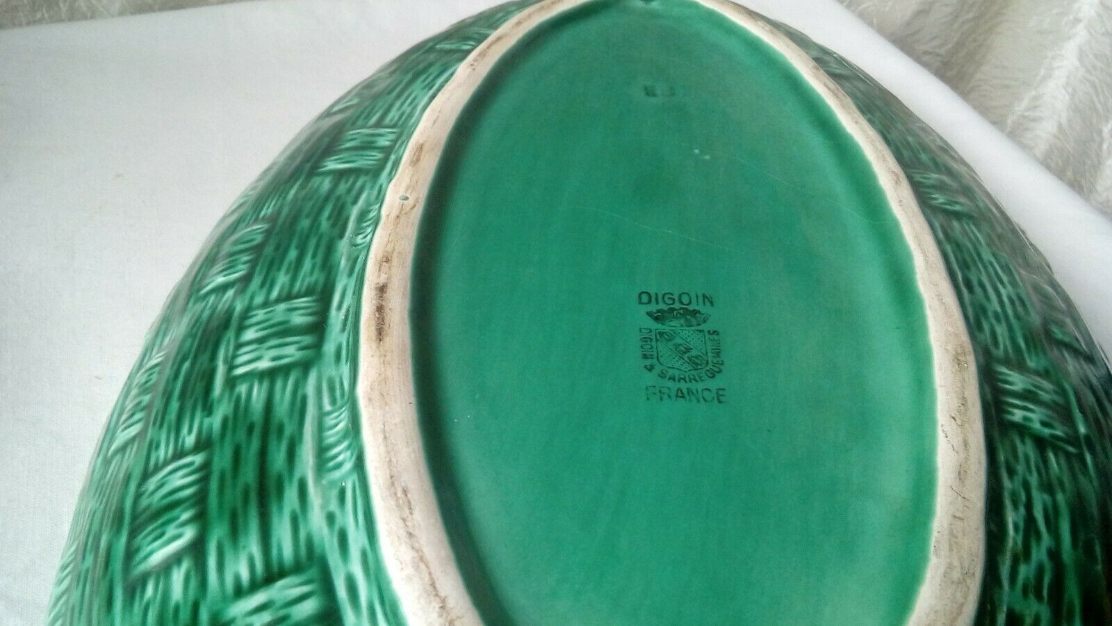 EAR DISH SLURRY DECORATION BRAIDS DIGOIN SARREGUEMINES