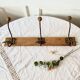 Vintage wood and metal coat hook 3 hooks