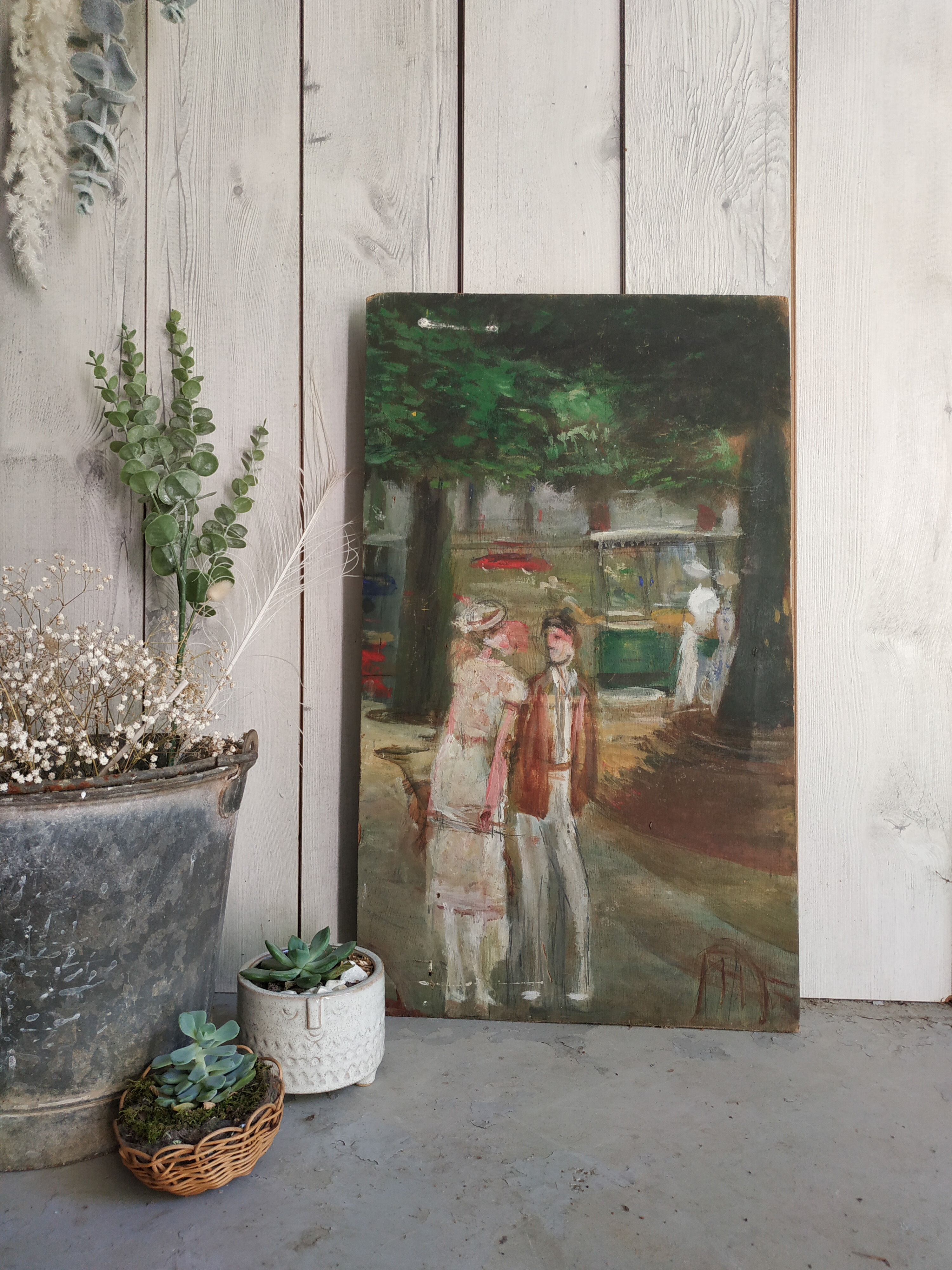 Theatre decoration painted on wood