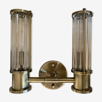 Double brass wall light