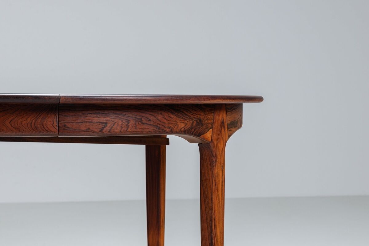 Henning Kjaernulf dining table in rosewood Soro Stole Denmark 1960